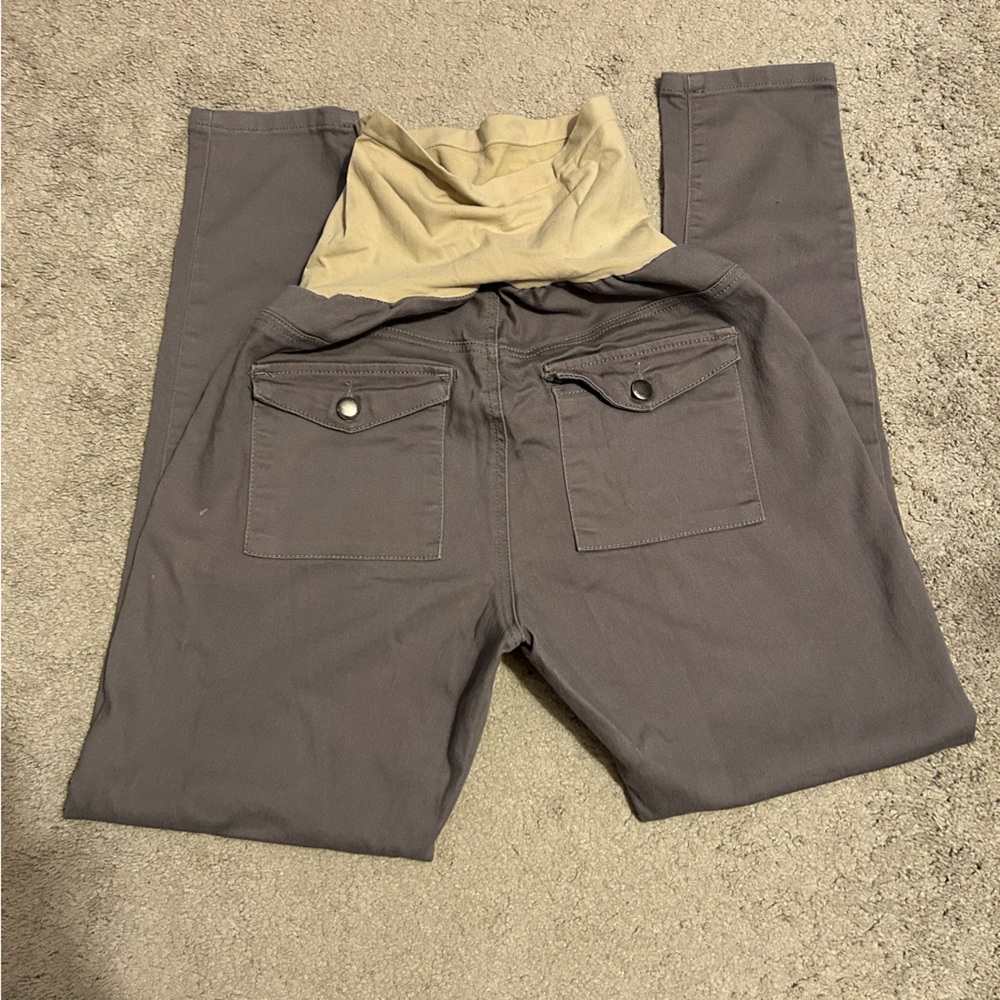 Grey maternity fitted pants - Picture 2 of 4